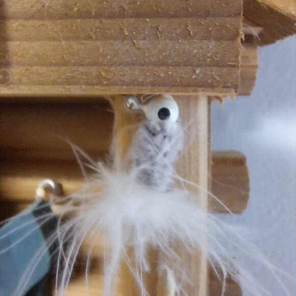 Little Log Fishing Camp Hook Hamging Nebraska Crafted‎ Wood Welcome Fly Lantern - Picture 4 of 13